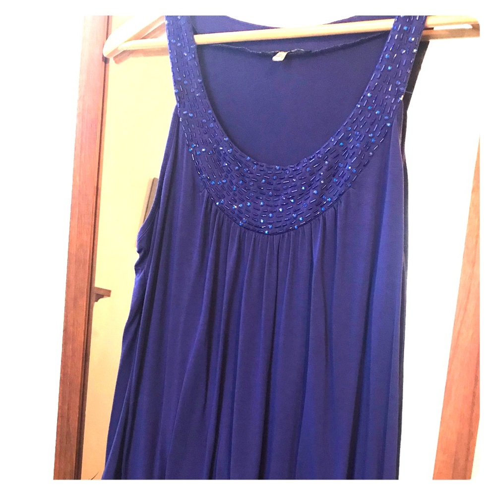 Blue beaded top